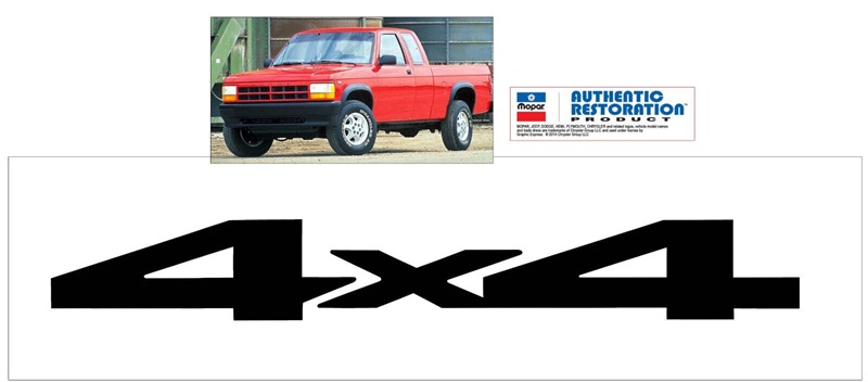 "4x4" Tailgate Decal 94-99 Dodge Dakota